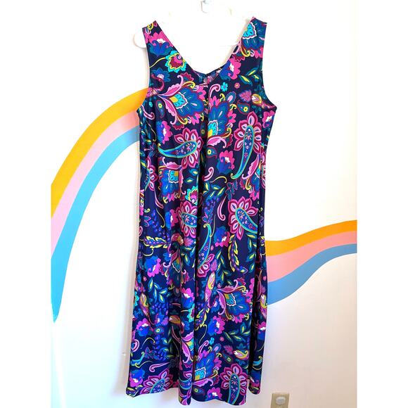 Soft Surroundings Rosalia Maxi Dress Womens Large Multicolor Paisley NWT - Picture 2 of 8